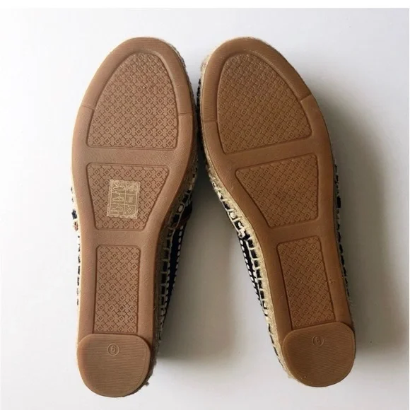 Tory Burch Shaw Espadrille Flats Size 6 Navy/white stripes - Picture 7 of 8